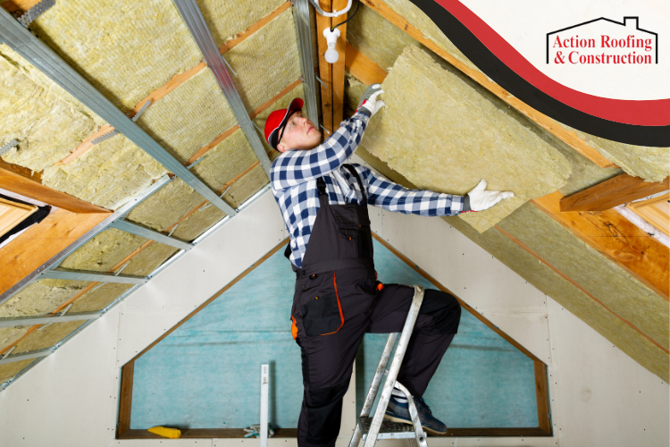 Residential house with energy-efficient roof insulation