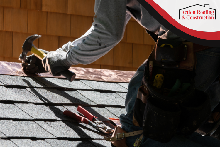 Action Roofing team performing weatherproofing and roof repair in Des Moines