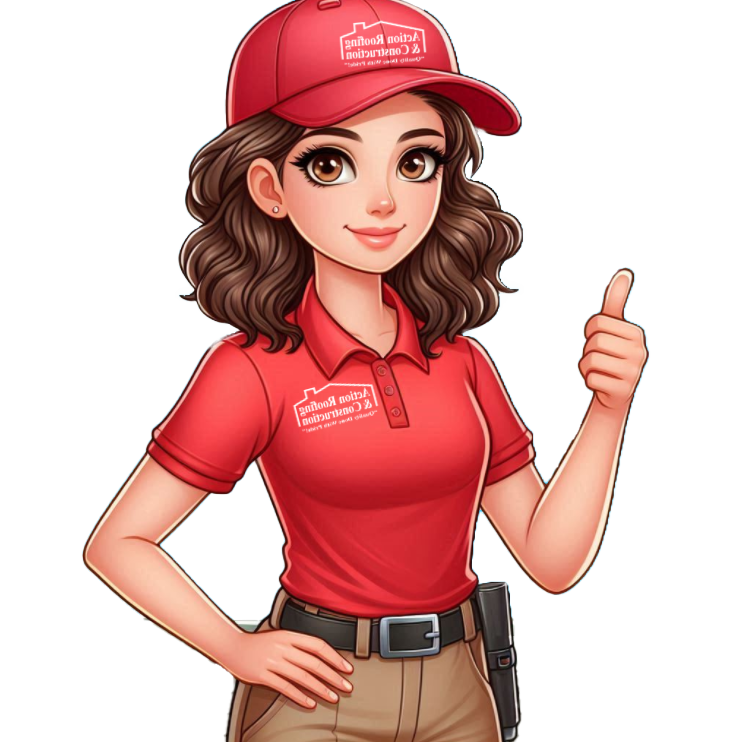 Cartoon style company image of women contract worker giving a thumbs up