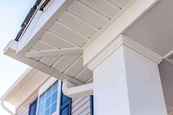 Close up of white soffit on a residential home